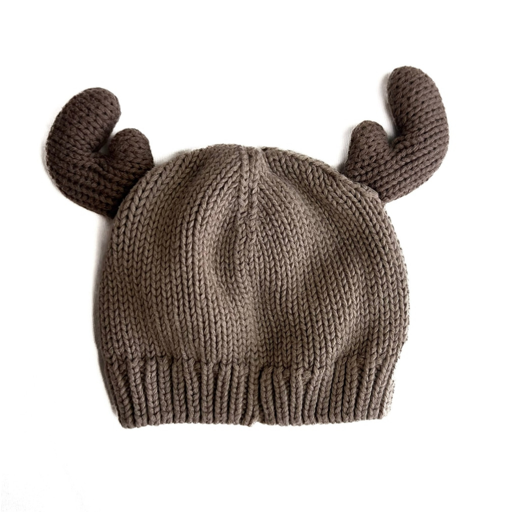 Baby Gap Soft Warm Crochet Knit Reindeer Deer Winter Hat 0-3 m Boy Girl